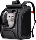 Pecute Cat Backpack Carrier,TPU Leather Dog Backpack,Ergonomic,Dark Gray