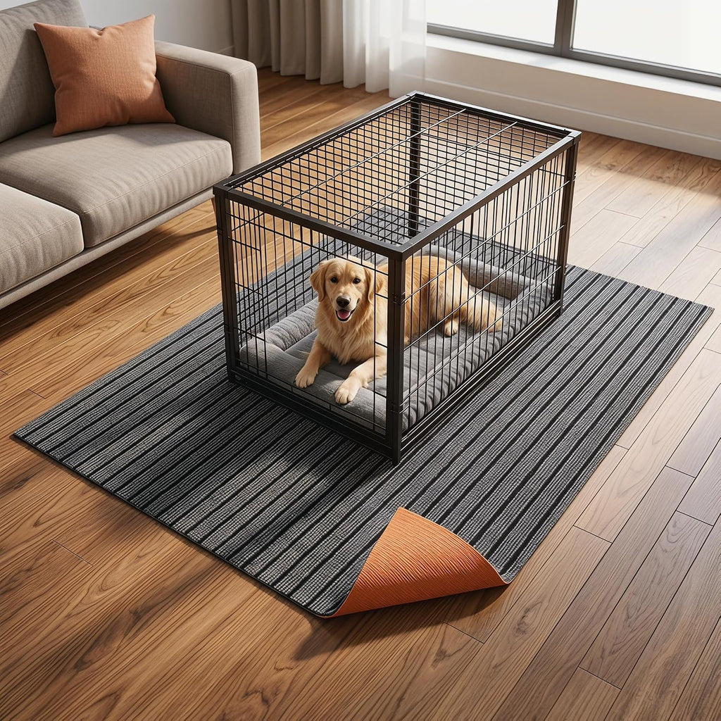 Non-Slip Extra Large Gray Waterproof Dog Crate Mat,45.28" x 59.06" x 0.23"