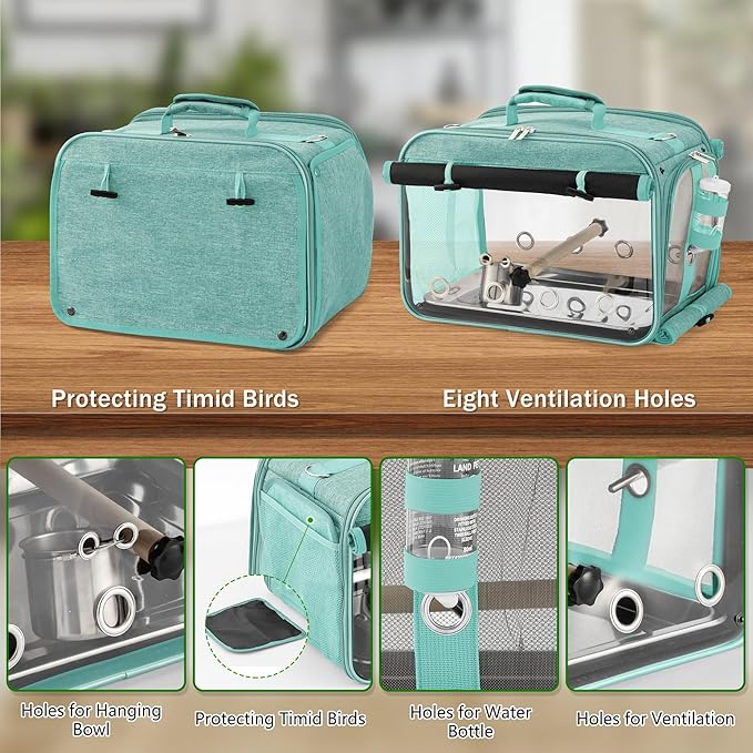 Suertree Bird Carrier Airline Approved, Bird Travel Cage - Image 4