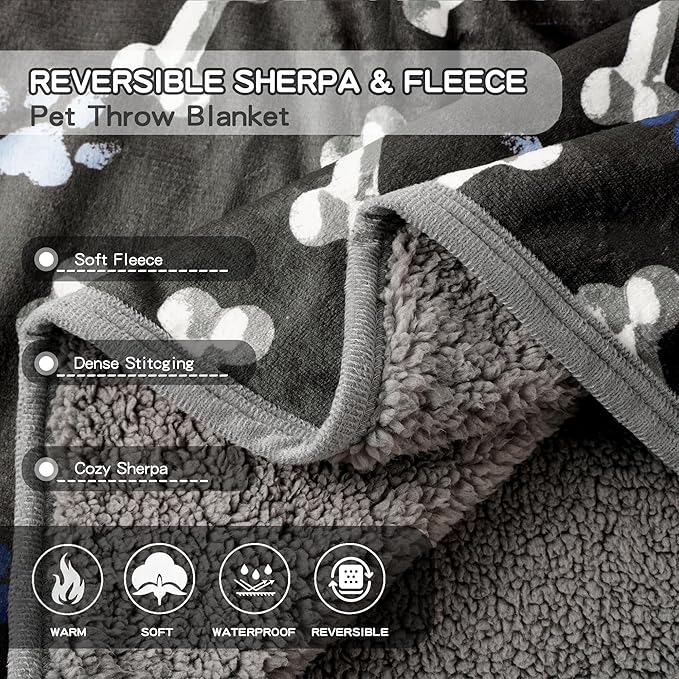 Waterproof Dog Blankets Pet Blanket 50"x60", Soft Fluffy Sofa Car Bed Protector - Image 4