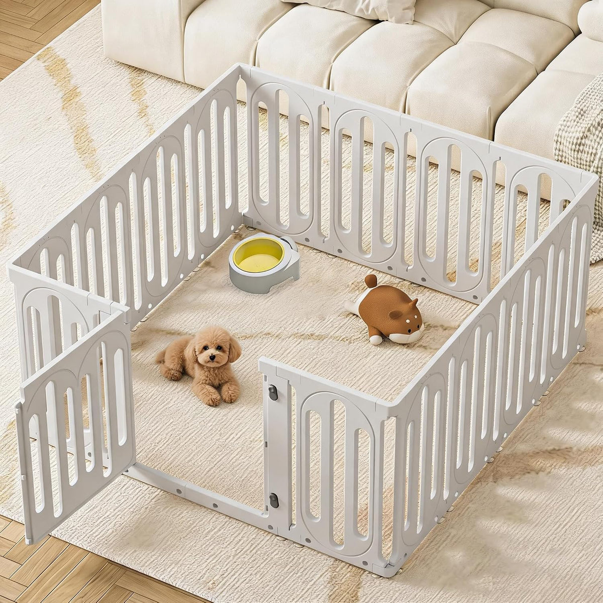 Dog Playpen Indoor for Puppies & Small Dogs, 24 Inch 15 Panel