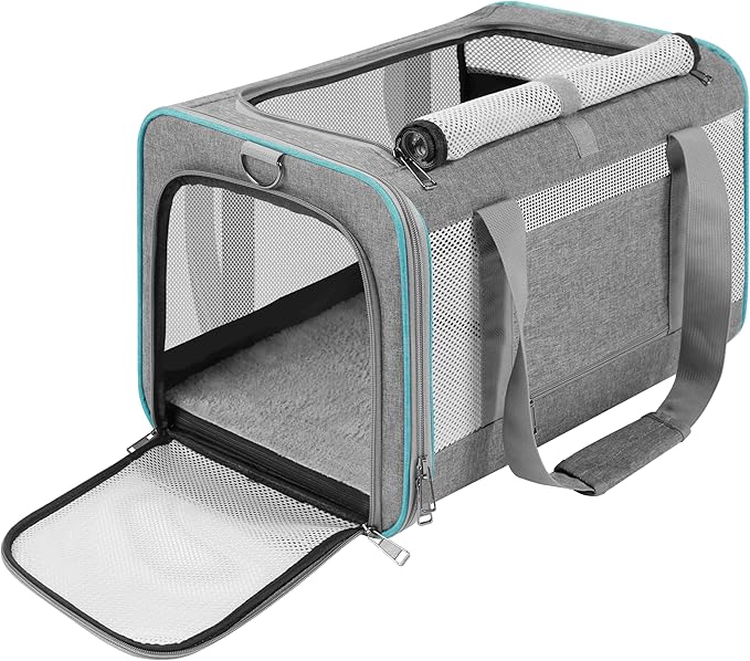 Pet Carrier for Large Cats 20 lbs+ / Soft Sided Small Dog Travel Carriers Top - Image 8