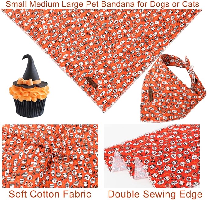 Fall Dog Bandana, Autumn Triangle Bid Scarf - Image 3