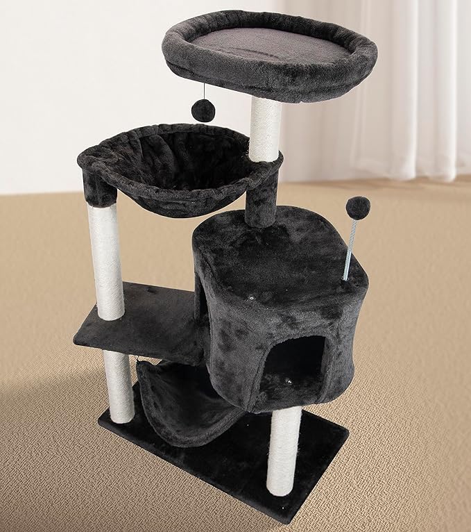 YUNIQUE Cat Tree with Cat Condo and Big Hammock - Image 5