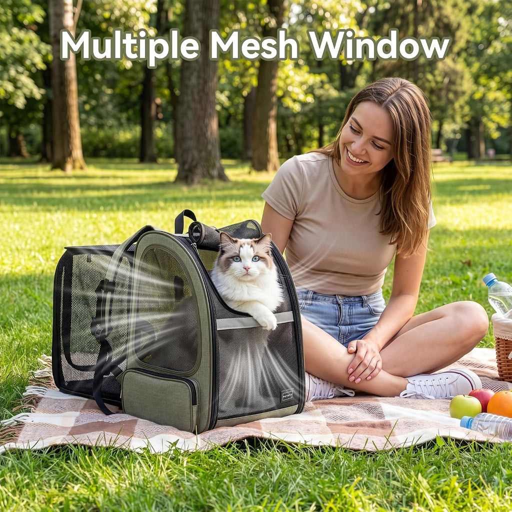 Petsfit Expandable Cat Backpack Carrier for Cats and Small Dogs, 18 lb