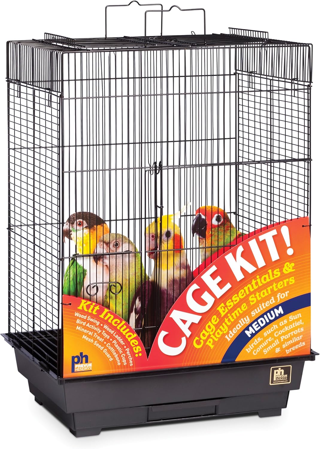 Prevue Pet Products Square Roof Bird Cage Kit - White and Purple