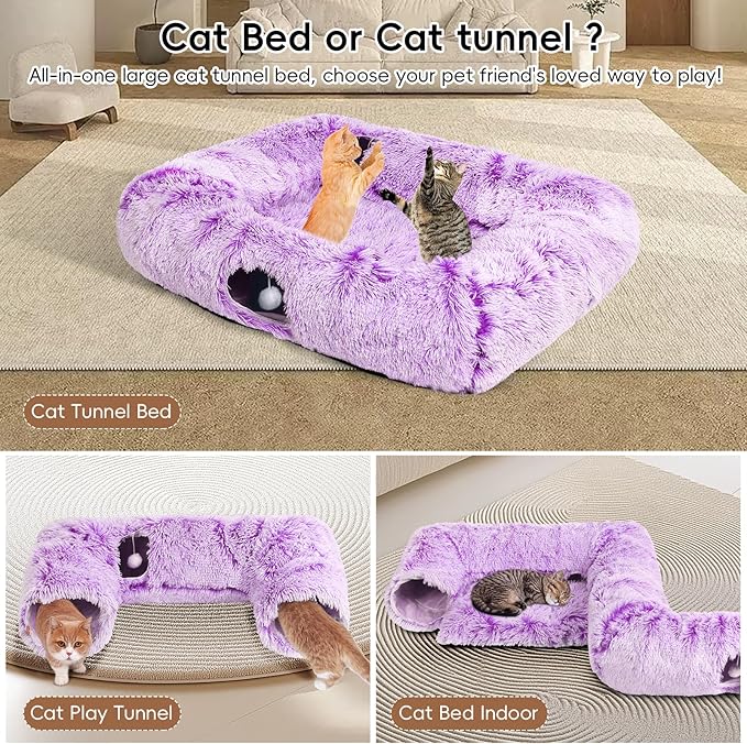 Extra Large Cat Tunnel Bed, 4 Ways Tunnels - Image 3