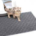 Cat Litter Box Mat,24 x 35 In,Trapping Mat Premium Durable PVC Pad,Grey