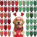 Abbylike 50 Pcs St. Patrick's Day Dog Bandanas Bulk Green Plaid Bandanas by Abbylike