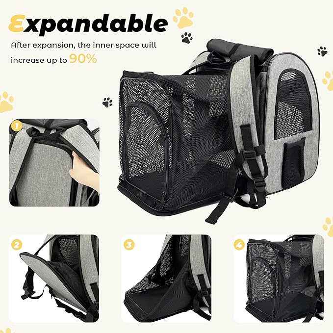 Zavothy Cat Backpack Carrier, Expandable Airline Approved Pet Backpack - Image 8