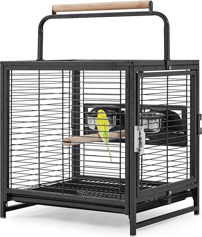 Yaheetech 25.5'' Wrought Iron Bird Travel Carrier Cage Parrot Cage by Yaheetech