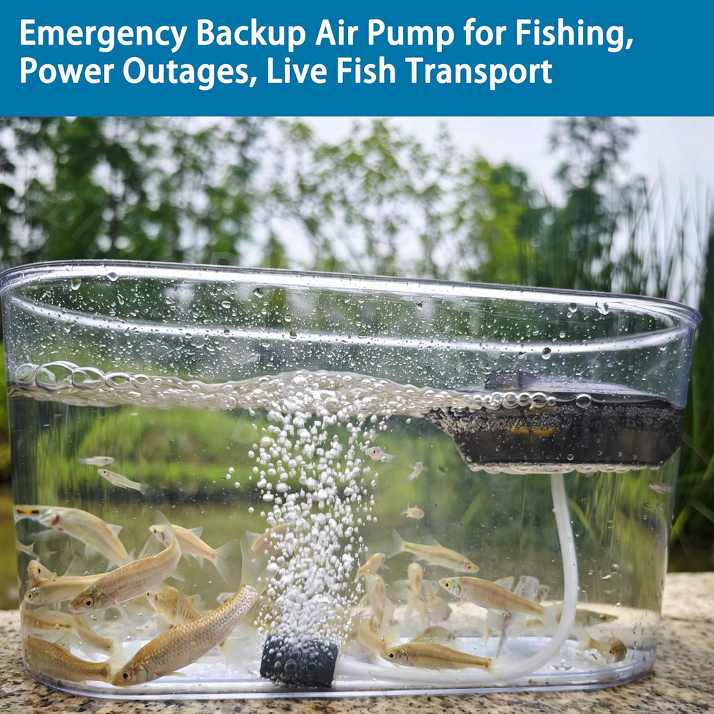 Rechargeable Floating Aerator Pump - IPX7 Waterproof Portable Bait Bucket Aerator, Live Bait Aerator for Fishing, 40H+ Battery for Power Outage, Fish Tank Bubbler for Live Minnows