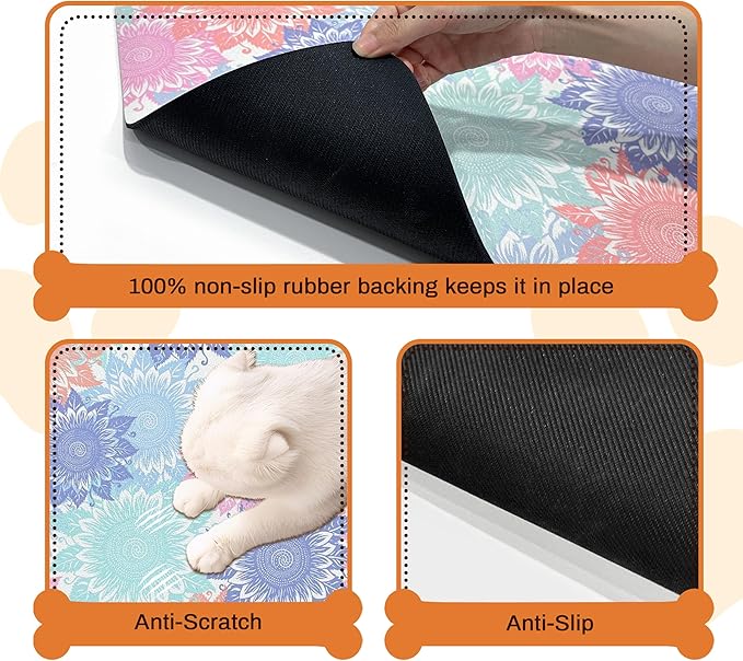 Pet Feeding Mat for Floors Waterproof Dog Mat for Food and Water Absorbent - Image 3