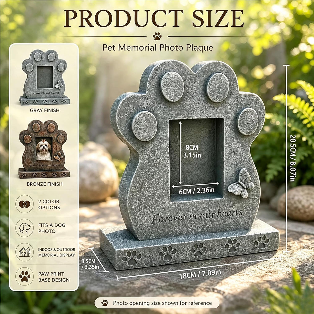 Teaeeno Dog Decor Statue Memory Stone, Pet Headstone Grave Markers