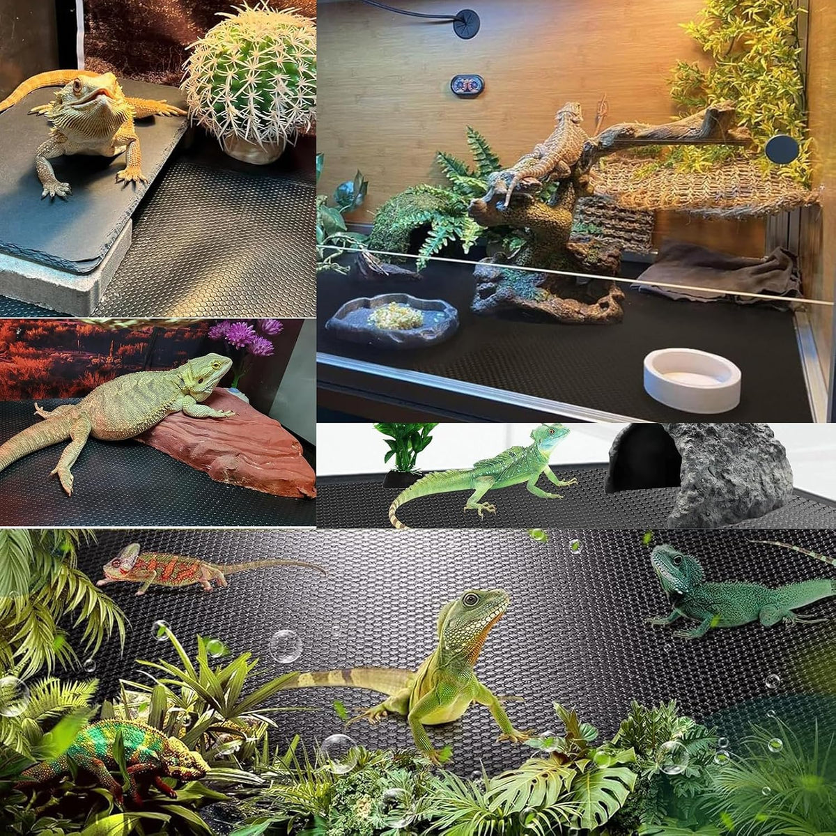 Bearded Dragon Tank Accessories Non-Adhesive Reptile Carpet