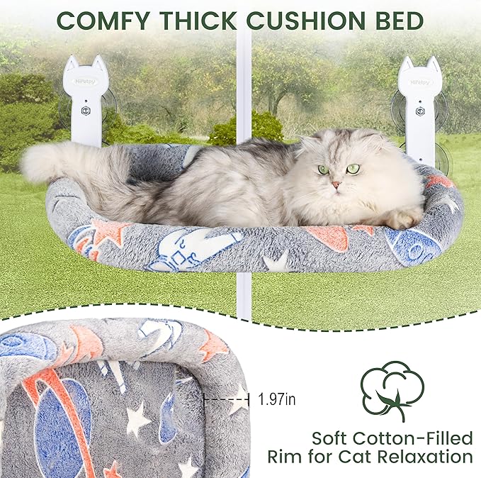 Cat Window Perch, Glow in The Dark Foldable Cat Hammock - Image 3