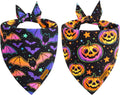 Halloween Dog Bandanas - 2 Pack Reversible Pumpkin and Bat Pet Scarf for Boys and Girls | Fall Dog Bibs | Premium Durable Fabric | Holiday Dog Bandana for Medium and Large Dogs (Large)
