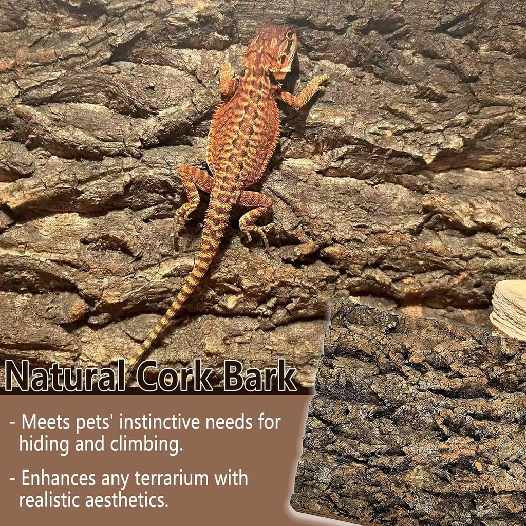 2PCS 11.8"x11.8" Natural Thickened Reptile Cork Bark Terrarium Background