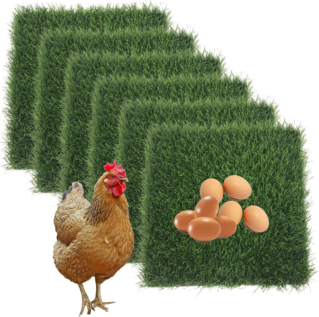 KuGuo Chicken Nesting Box Pads, 6 Pack, 12 x 12 in, Grass Style Mixed