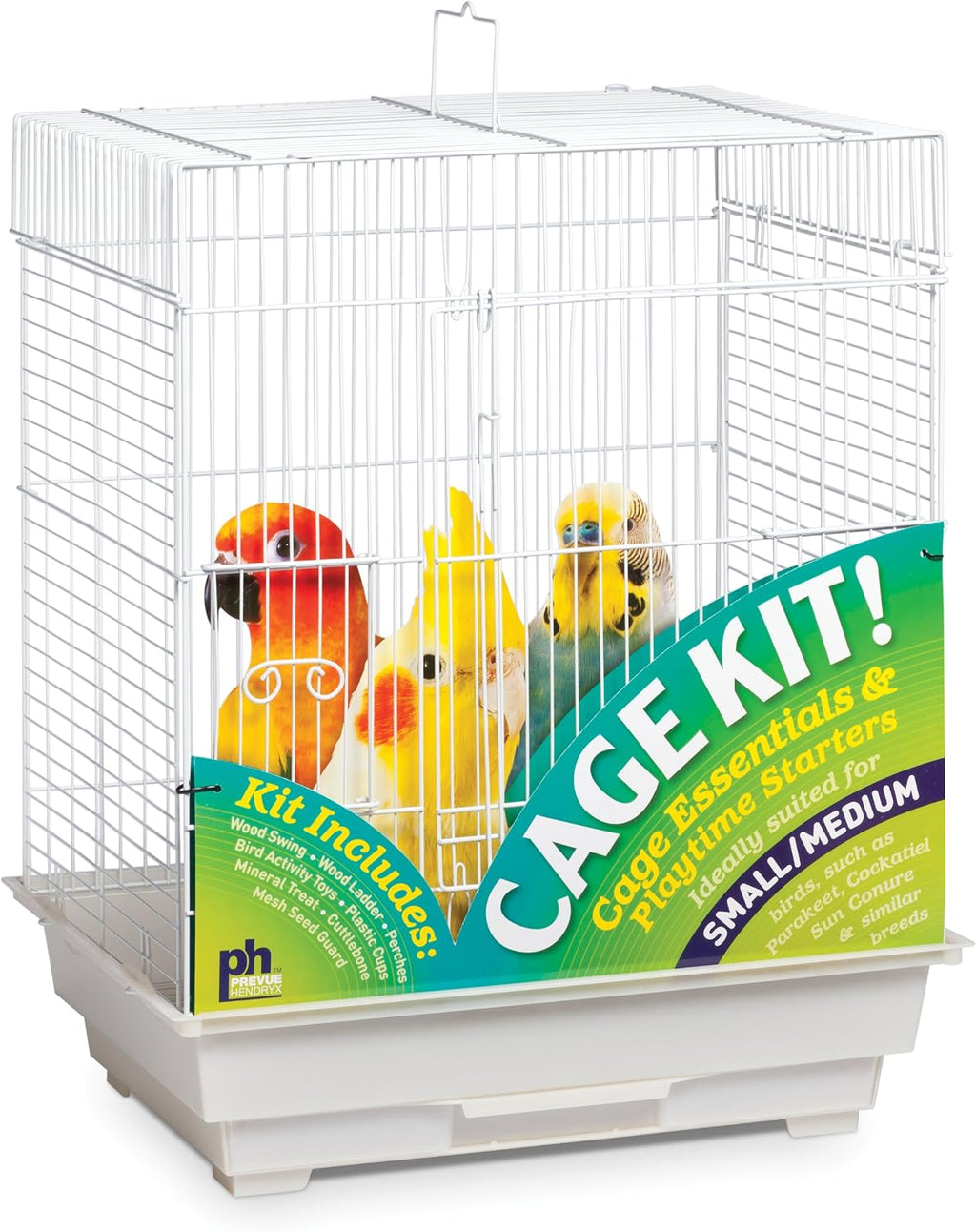 Prevue Pet Products Square Roof Bird Cage Kit - White and Purple