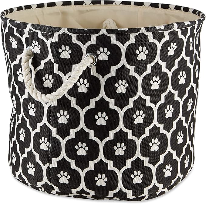 Bone Dry Pet Storage Collection Lattice Paw Print, Small Round - Image 2