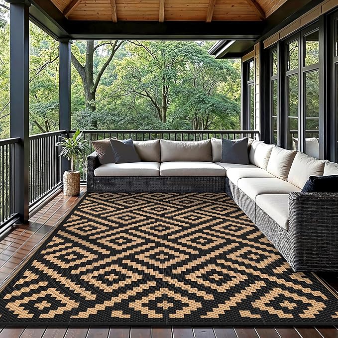 GENIMO Outdoor Rugs 8x10 Waterproof, Reversible Mats, Area Plastic Straw Rug - Image 7