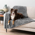 PetAmi Dog Blanket for Large Medium Dogs Grey, Fluffy Soft Puppy Blanket by PetAmi