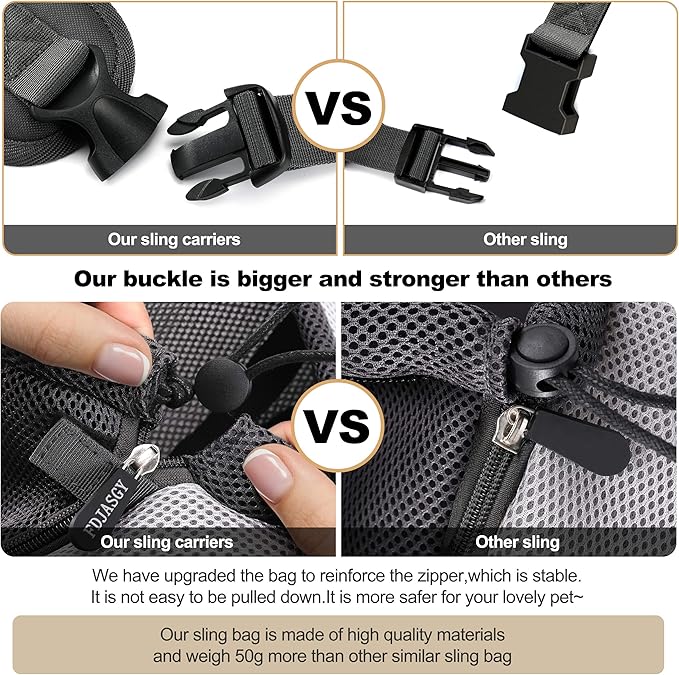 FDJASGY Pet Sling Carrier for Small Dogs Cats, Breathable Mesh Travelling Hand - Image 5