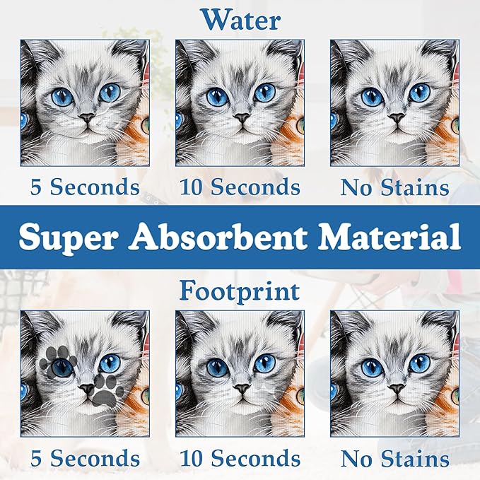 Cute Cats Pet Food Mat for Cats and Dogs–Christmas Stocking Absorbent Quick Dry - Image 3