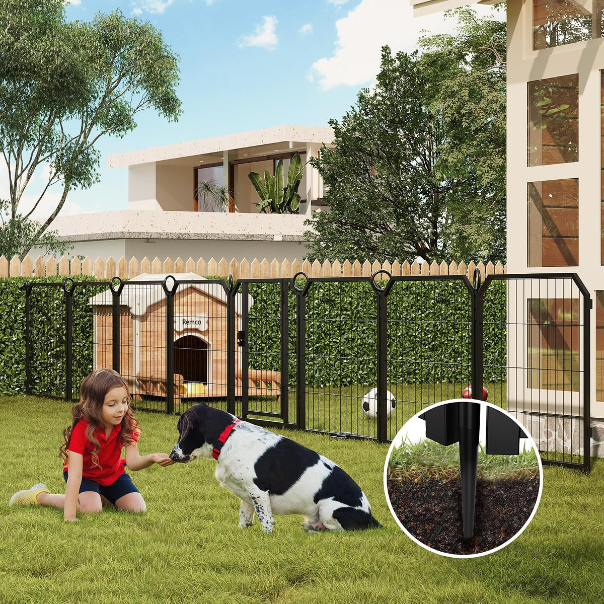 24 16PCS Pet Cage, 16-Panel Heavy-Duty Dog Playpen, Escape Proof Dog