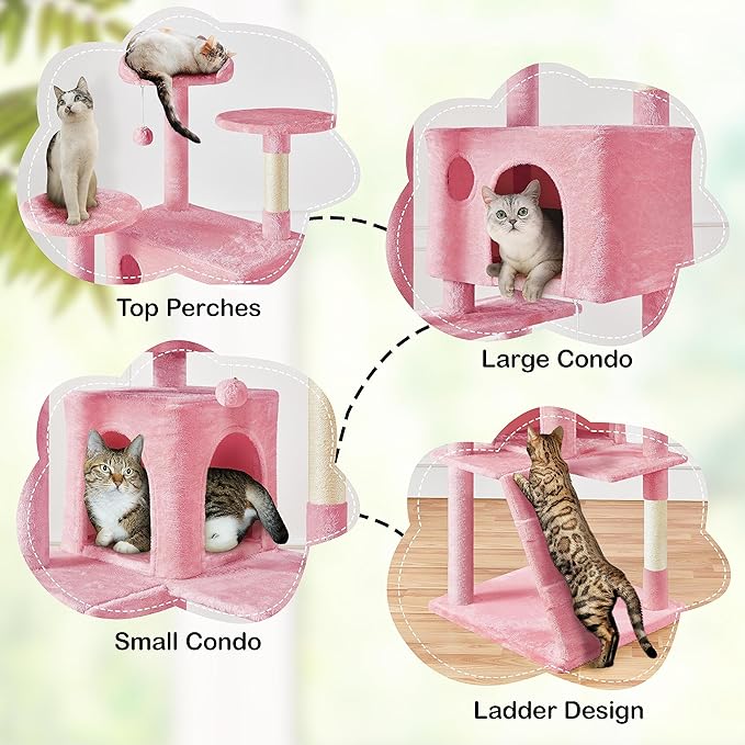 Yaheetech XL Cat Tree, 80in Multi-Level Cat Tower w/Scratching Posts, Double - Image 4
