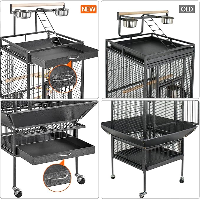 Yaheetech 61-inch Playtop Wrought Iron Large Parrot Bird Cages - Image 5