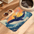Dog Bowl Mat, Cat Shark Pet Feeding Mat by Unknown
