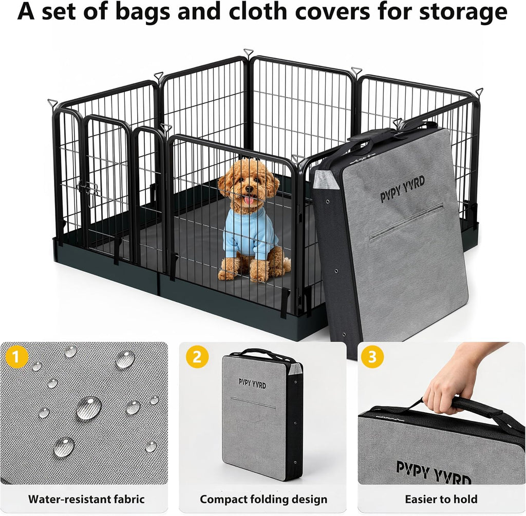 Puppy Playpen with Bottom Storage Bag, 24" H 8 Panels