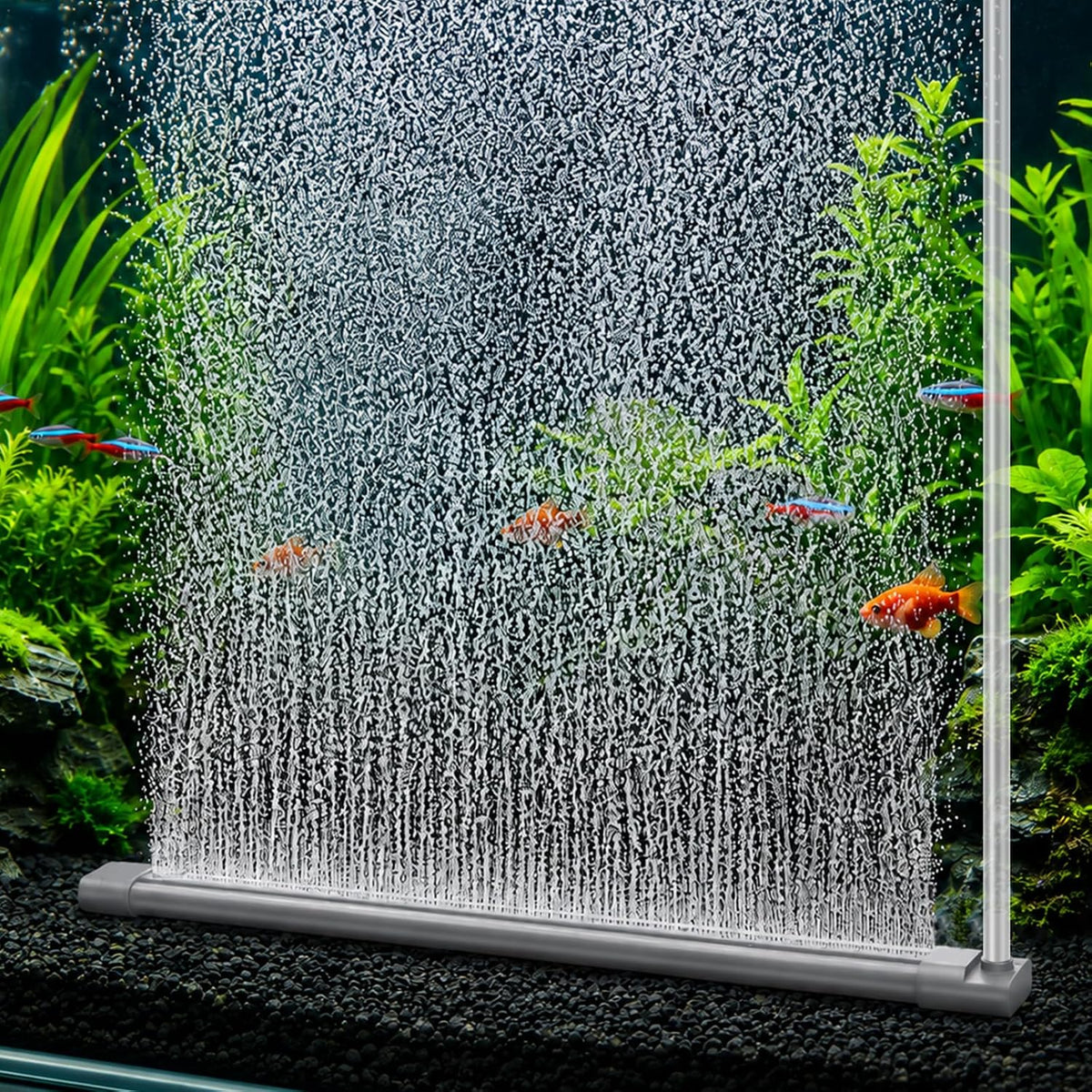 Aquarium Air Bubble Strip, Fine Bubble Wall Air Stone Bar for Fish Tank, High Dissolved Oxygen Diffuser, Aeration Bubbler Decorations for Freshwater & Saltwater Tanks (6.3 Inch)