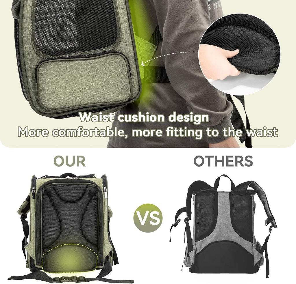 Petsfit Expandable Cat Backpack Carrier for Cats and Small Dogs, 18 lb
