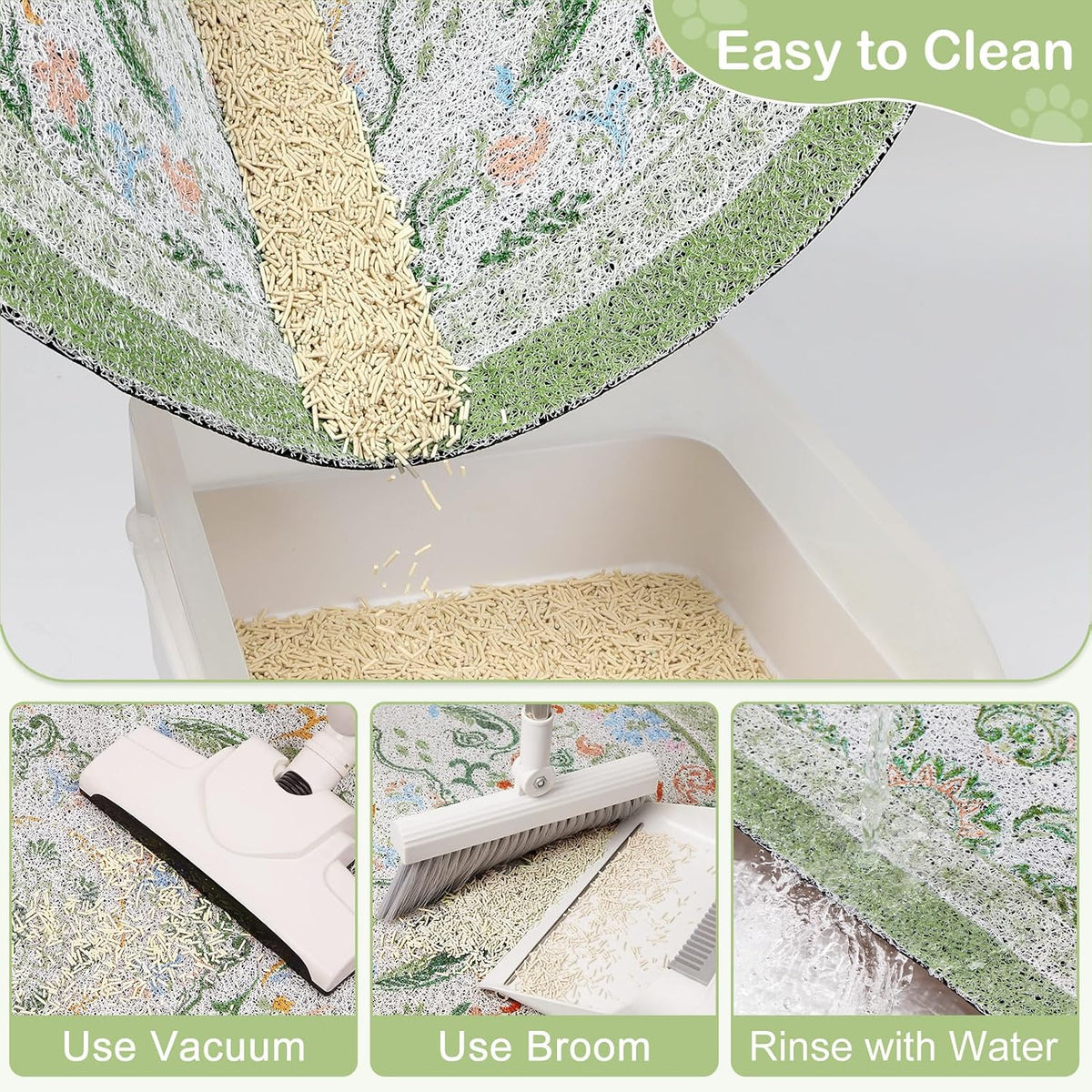 Bienbee Cat Litter Mat, 24" x 15" Dense Trapping Mesh for Litter Boxes