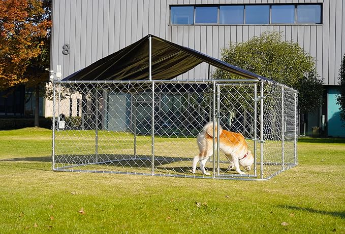 Petonly Outdoor Dog Enclosure Heavy Duty Dog Kennel House Mesh Dog Big Cage Pet - Image 6