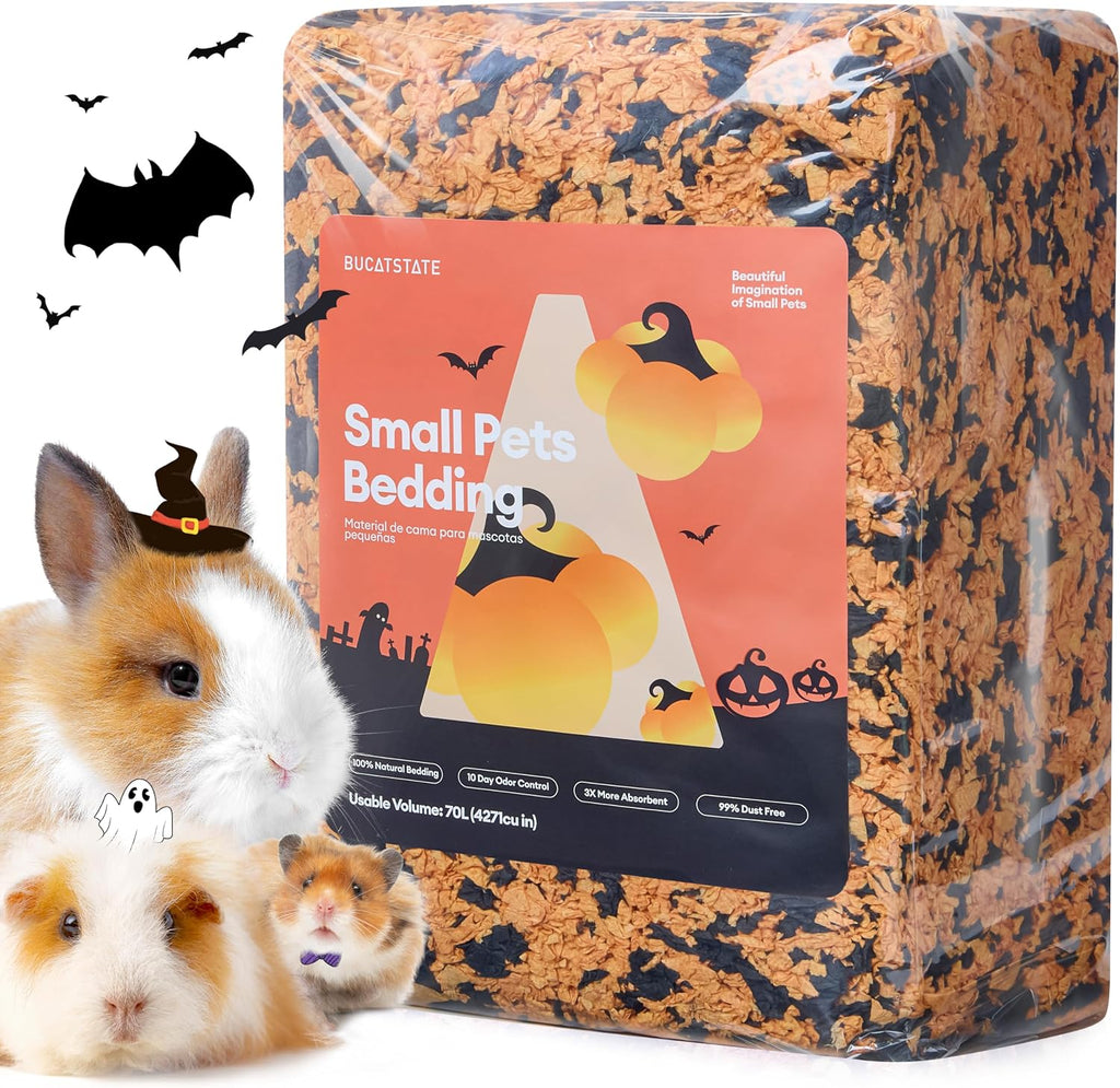 BUCATSTATE Paper Small Pet Bedding 99% Dust-Free, Halloween Decor 70L