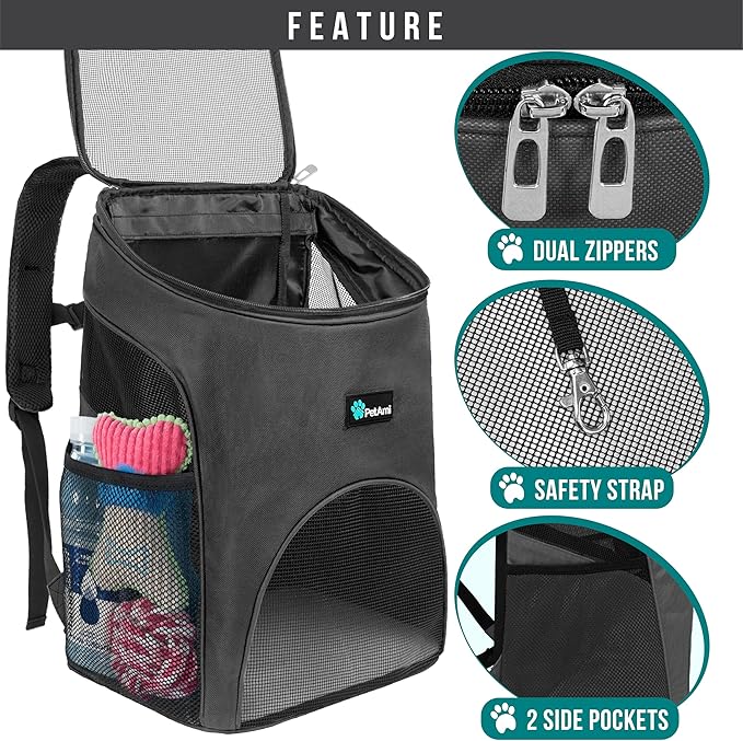 PetAmi Small Dogs and Cat Backpack Carrier, Airline Approved Pet Backpack - Image 3