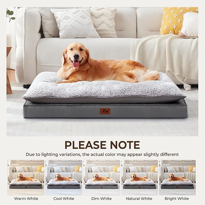 2-Pack Waterproof Dog Bed Large Size Dogs, Plush Cushion & Orthopedic Egg-Crate - Image 9
