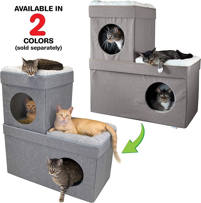 Kitty City Large Stackable Cat Condo & Cube House, Modular Indoor Cat Furniture - Image 8