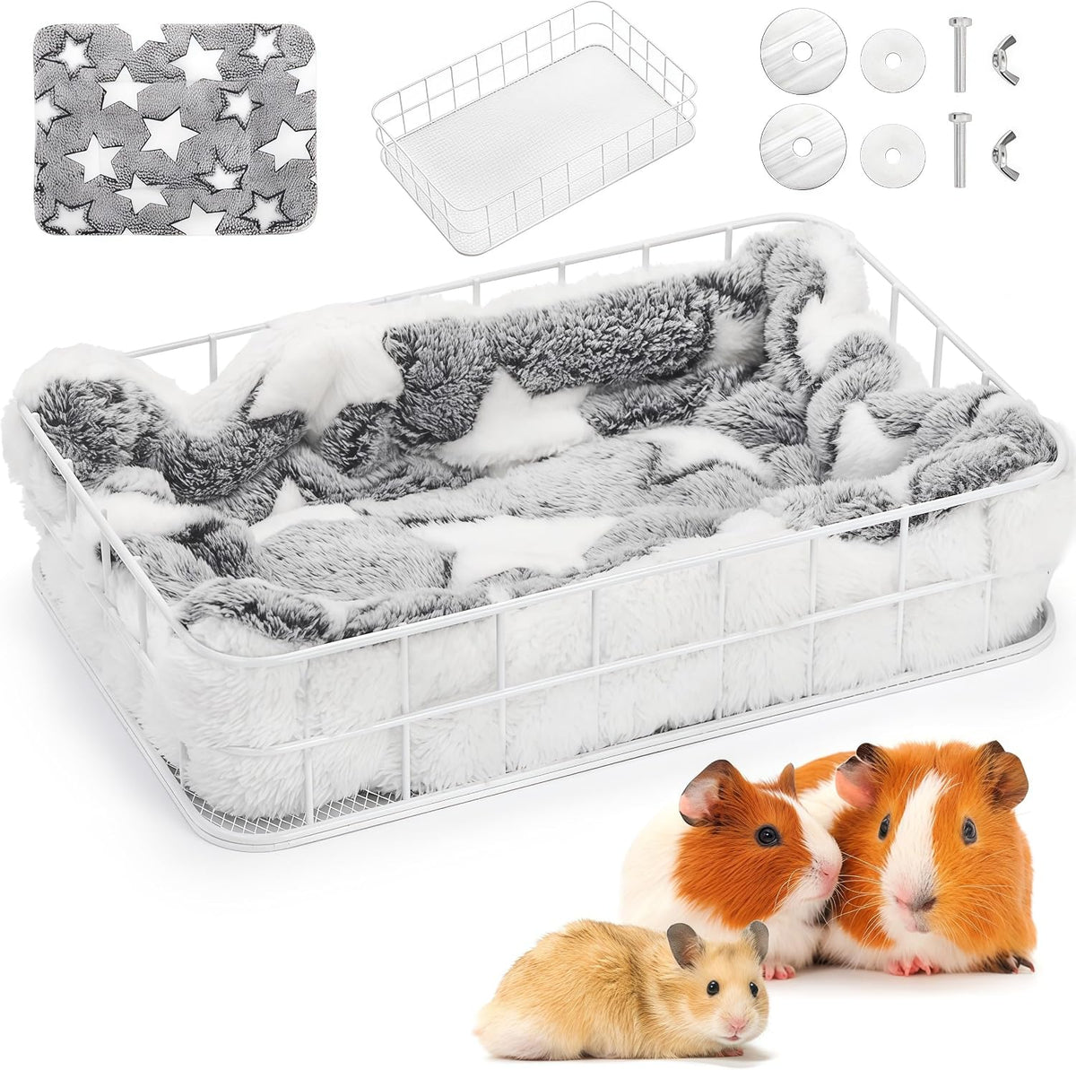 Rat Cage Platform with Mat, Chew Resistant Hanging Squirrel Ledge
