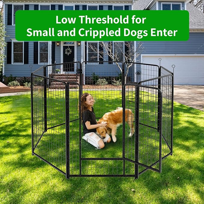 Dog Playpen Outdoor Extra Wide 8 Piece Panels Heavy Duty Dog Fence 50" Height - Image 2