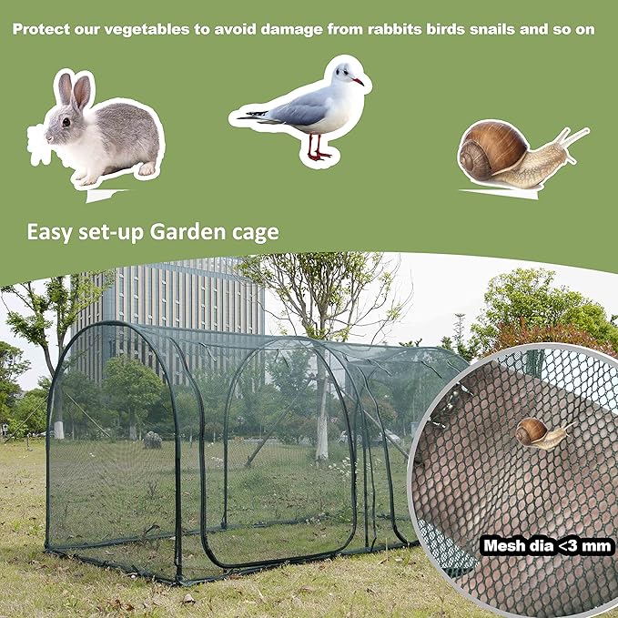 Large Tunnel 8.2'x4' Plant Netting Cover 4FT Tall Crop Cage Netting Pest Guard - Image 5