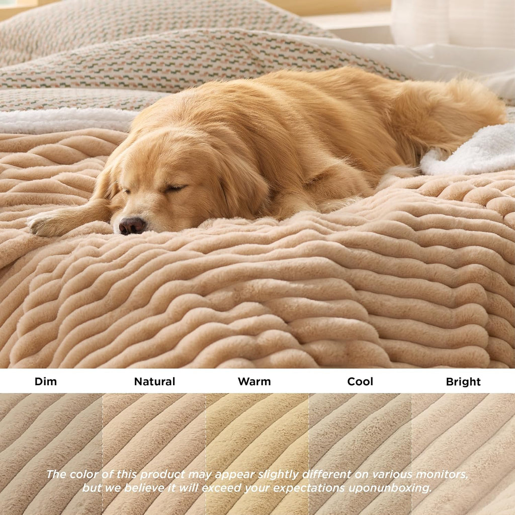 Bedsure ComfyFleece® Waterproof Dog Blankets for Large Dogs,50x60