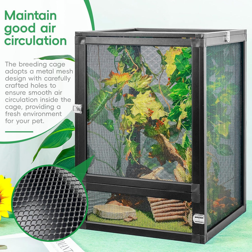 13 Gal Foldable Reptile Terrarium for Gecko & Dragon