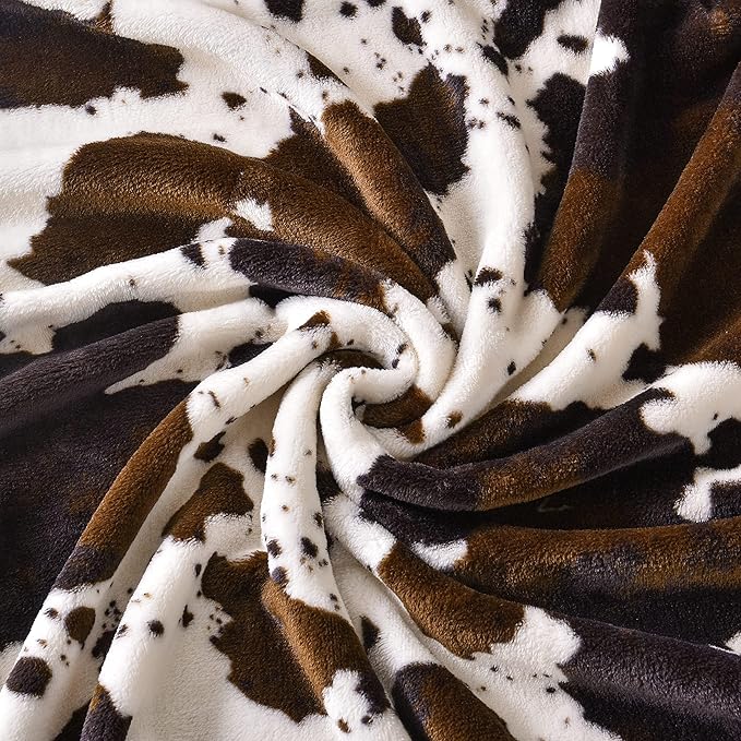 Bnuitland Brown Cow Print Blanket, Large Size 108x90 Inches - Image 6