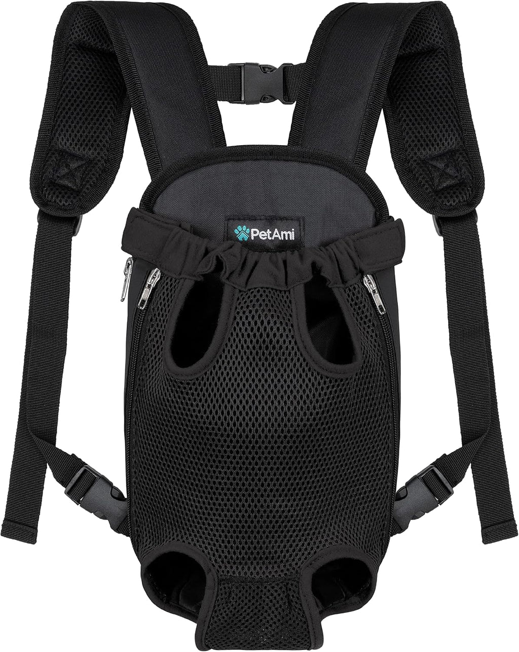 PetAmi Dog Carrier Backpack, Adjustable Dog Pet Cat Front Carrier Backpack | Ventilated Dog Chest Carrier for Hiking Camping Travel, Sling Bag for Small Medium Dog Cat Puppies, Large, 12-16 lbs, Red