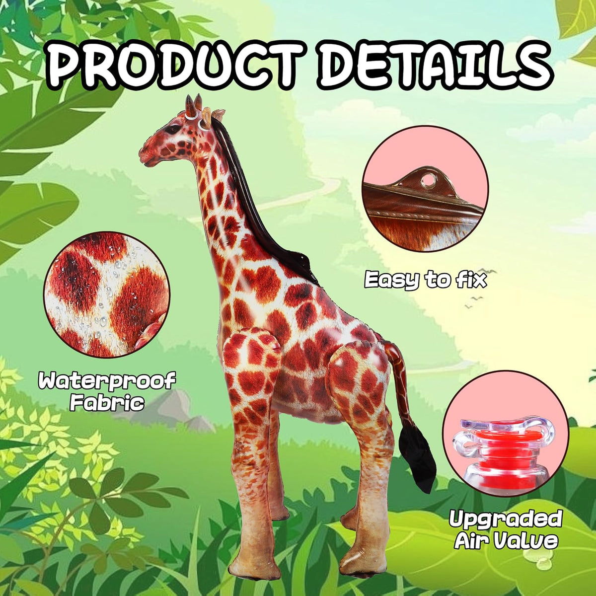 Inflatable Giraffe Lifelike Zoo Animal Balloons for Jungle Birthday Party